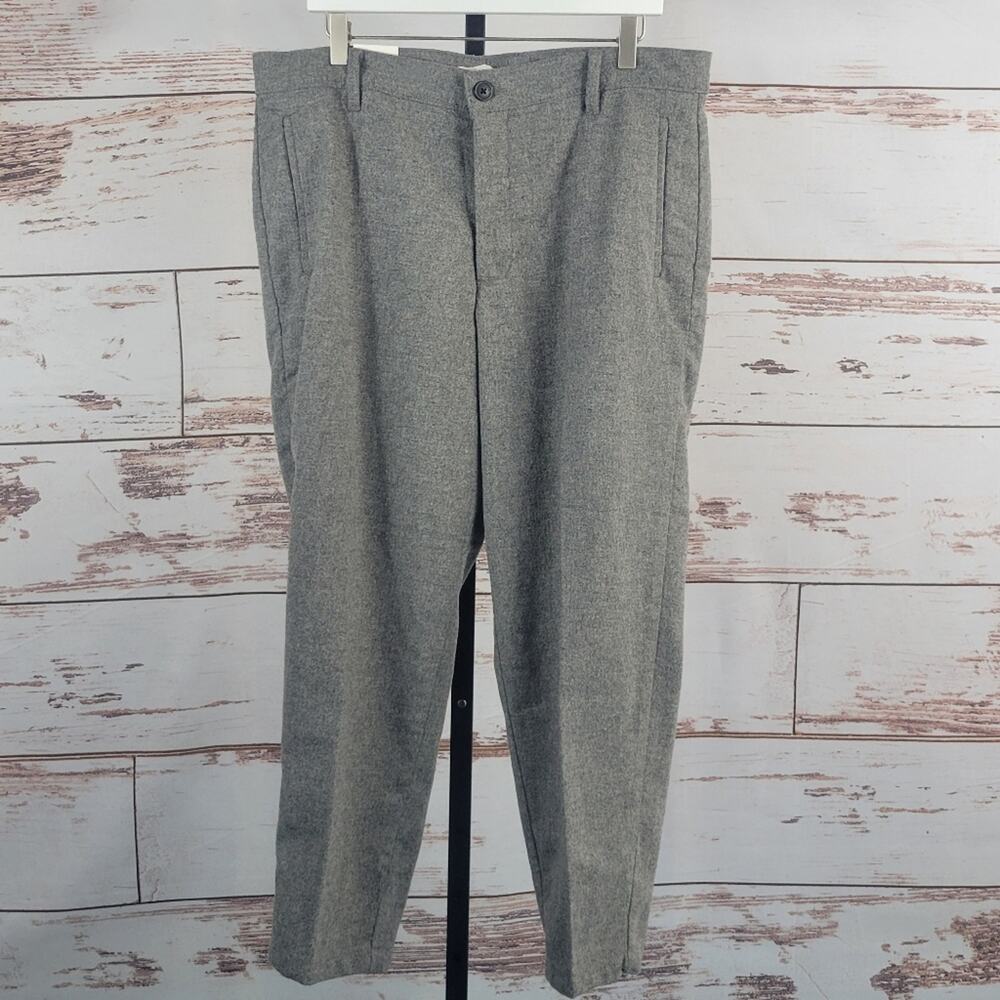 NWT Selected Homme Lars Wool Crop Trousers Grey Size 36/32